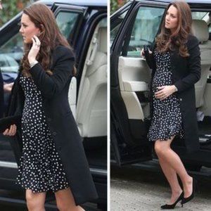 ASOS Black White Polka Dot Maternity Faux Wrap Dress